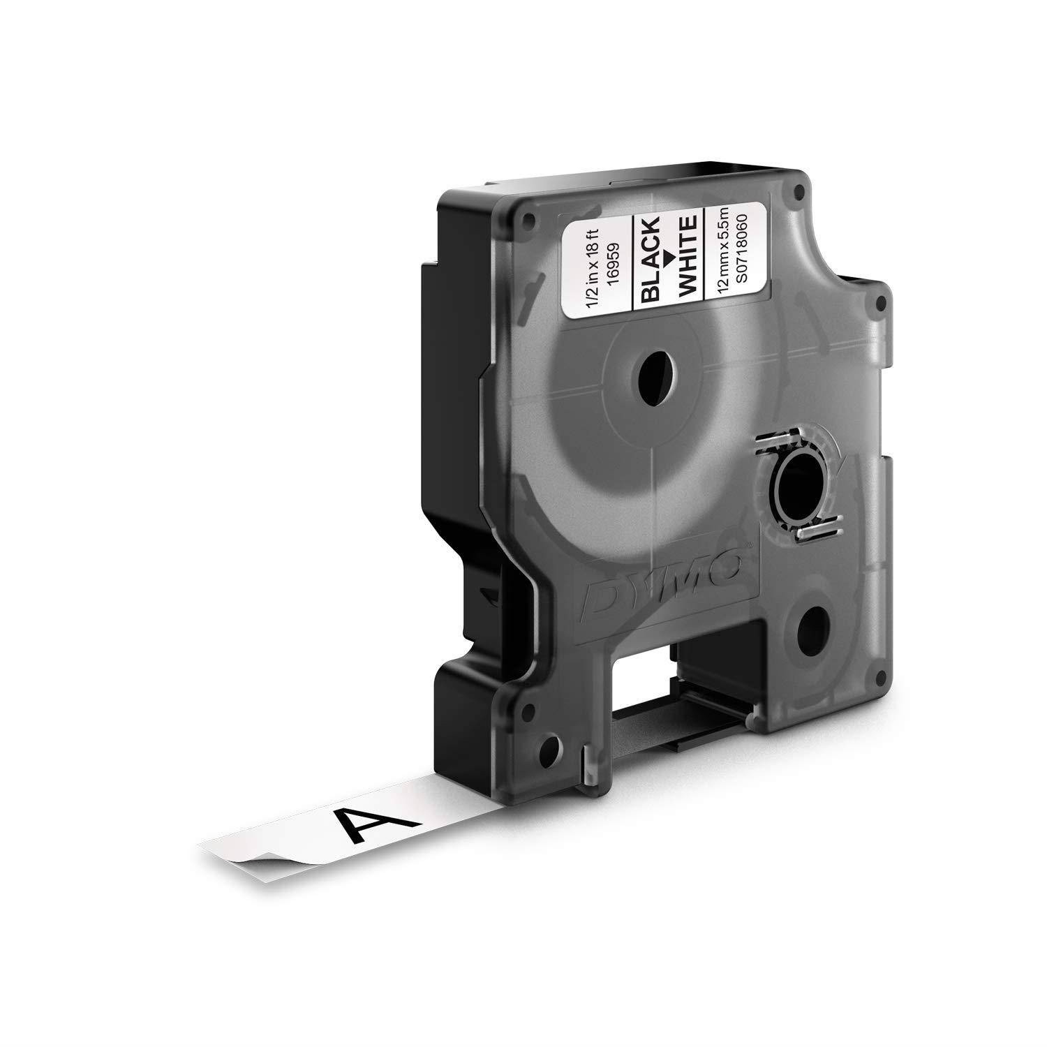Taśma Dymo 12mmx5,5m czarn/biała 16959 polister - S0718060